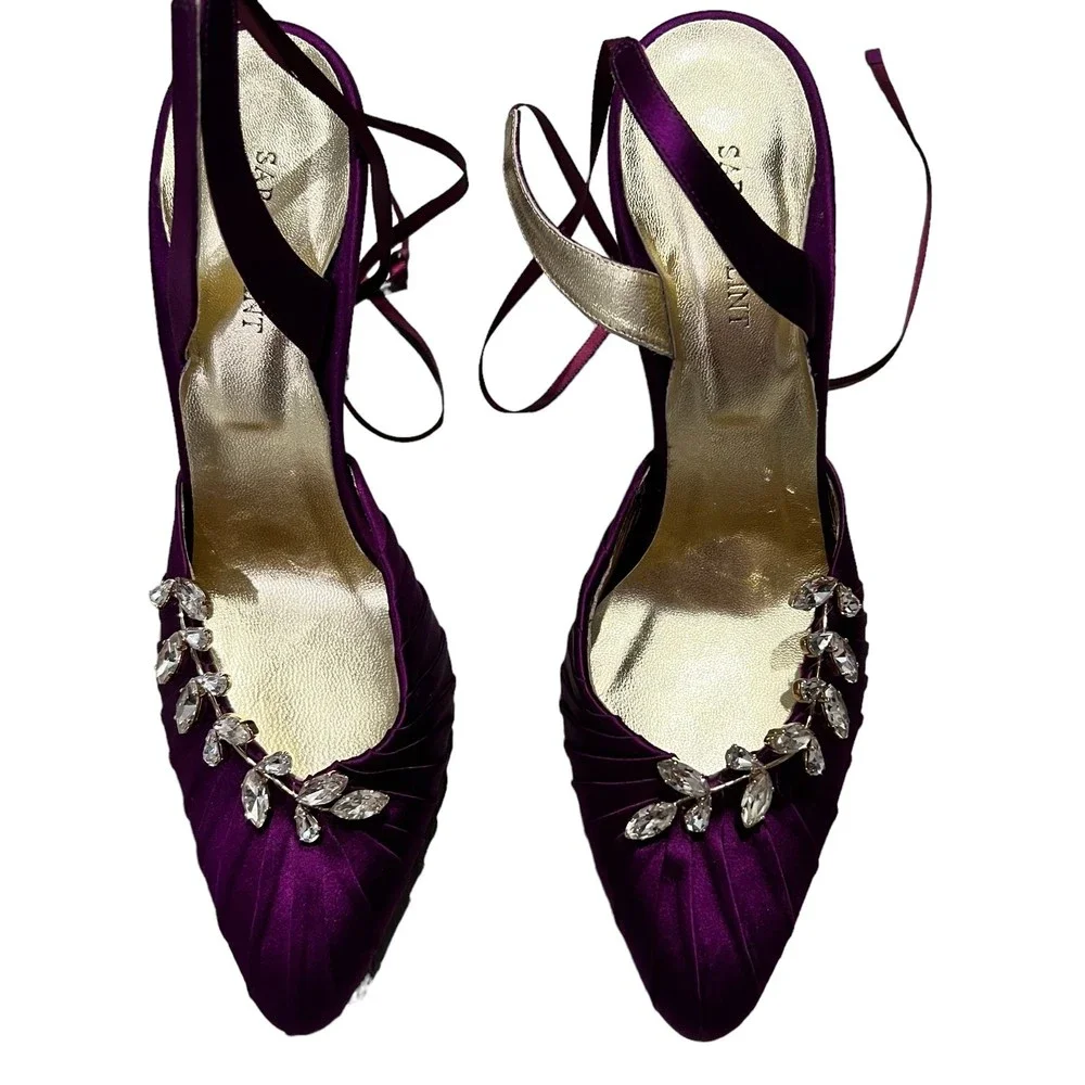 Sarah Flint Luisa Satin Pump 100 Purple‎ Size 40